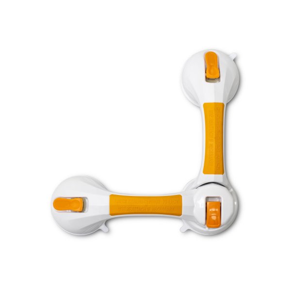 McKesson Rotating Suction-Cup Plastic Grab Bar, White/Yellow