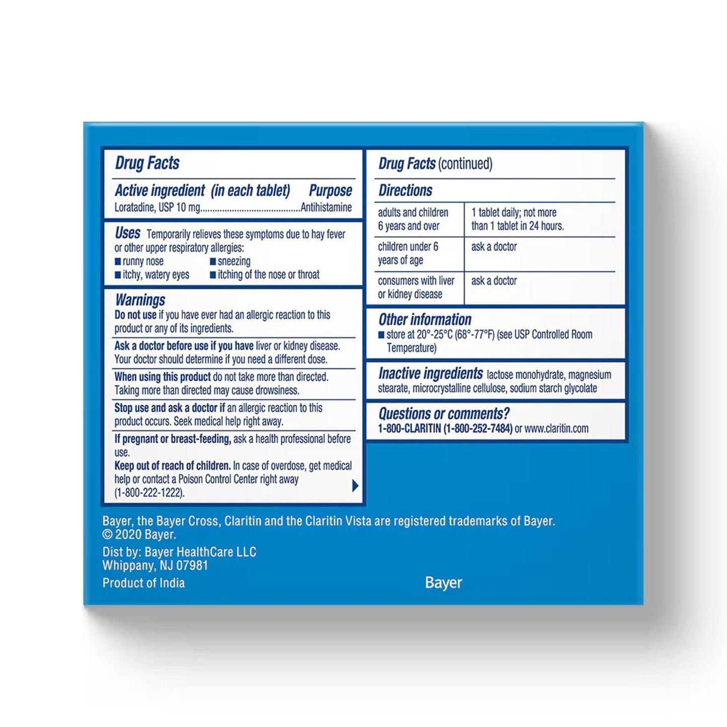 Claritin 24 Hour Allergy Tablets, 10 mg., 30 ct.