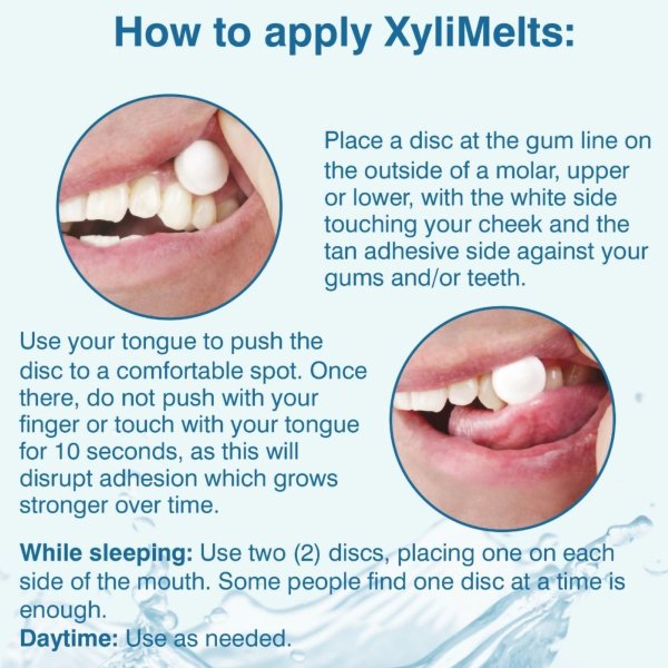 OraCoat XyliMelts Stick-On Melts for Moisturizing, Mild Mint