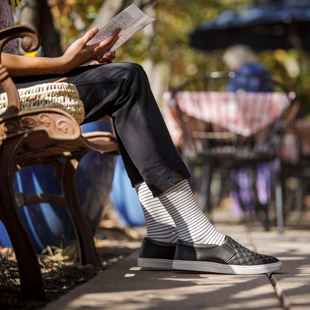 VIM & VIGR Pinstripe Cotton Compression Socks, 30-40 mmHg