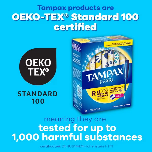 Tampax Pearl Tampons with LeakGuard Braid, Unscented, 18 ct.