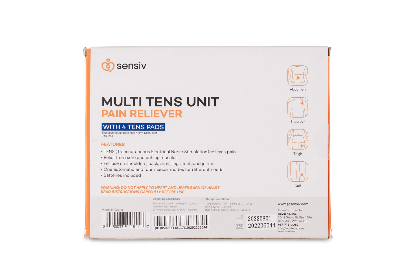 Sensiv Multi-Channel Pain Relief Pro TENS Unit
