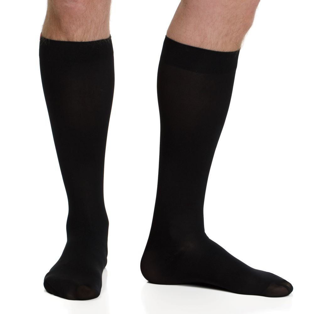 FSA Eligible 30-40 mmHg: Solid Black (Moisture-Wick Nylon Compression Socks)