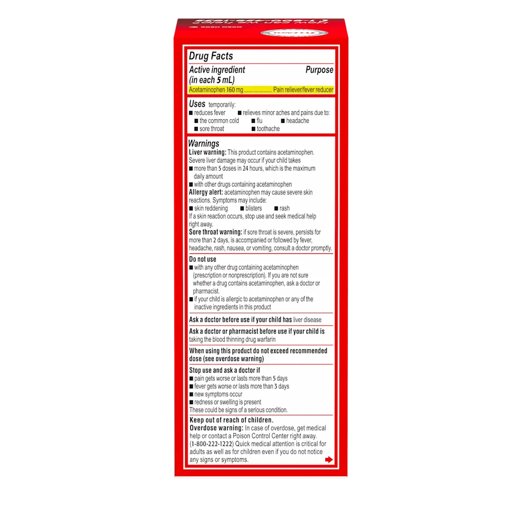 Children's Tylenol Acetaminophen Children's Pain Relief, Cherry, 4 oz.