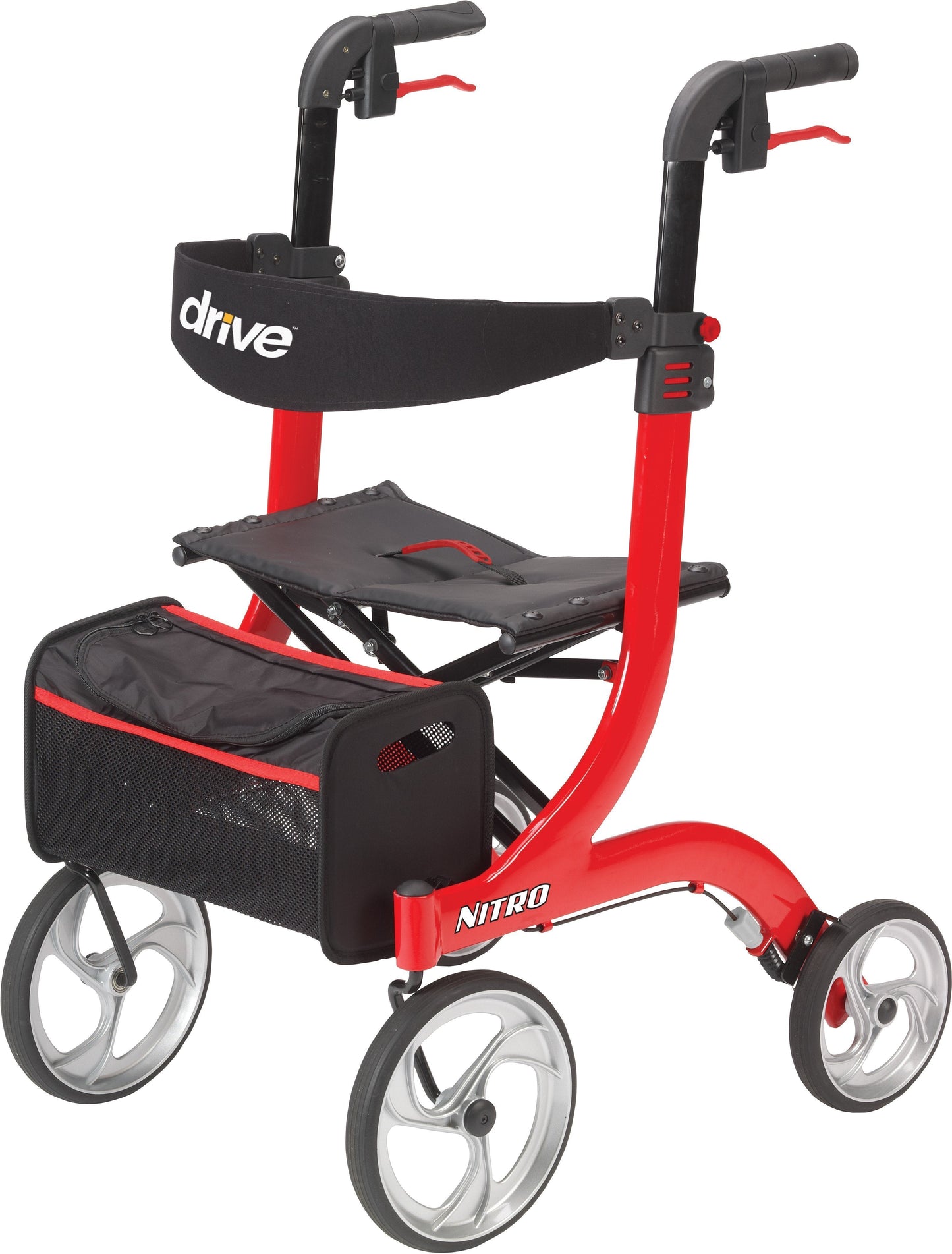 Drive™ Nitro 4 Wheel Rollator, 10" Casters