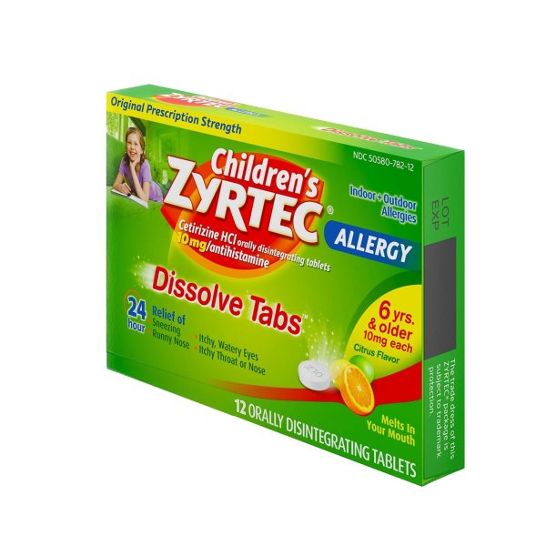 Children's Allergy Relief Zyrtec 10 mg Strength Tablet 12 ct.