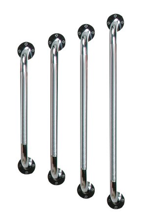 Drive™ Wall Grab Bar, Chrome Knurled Steel, Fixed Length