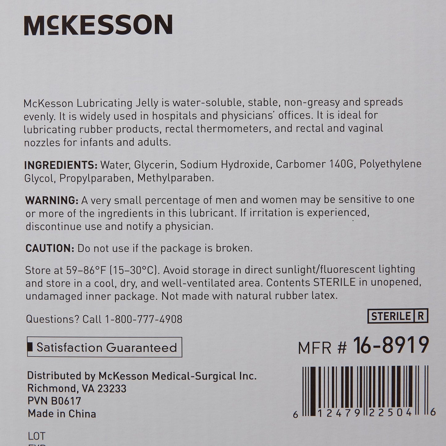 McKesson Lubricating Jelly, 72 ct