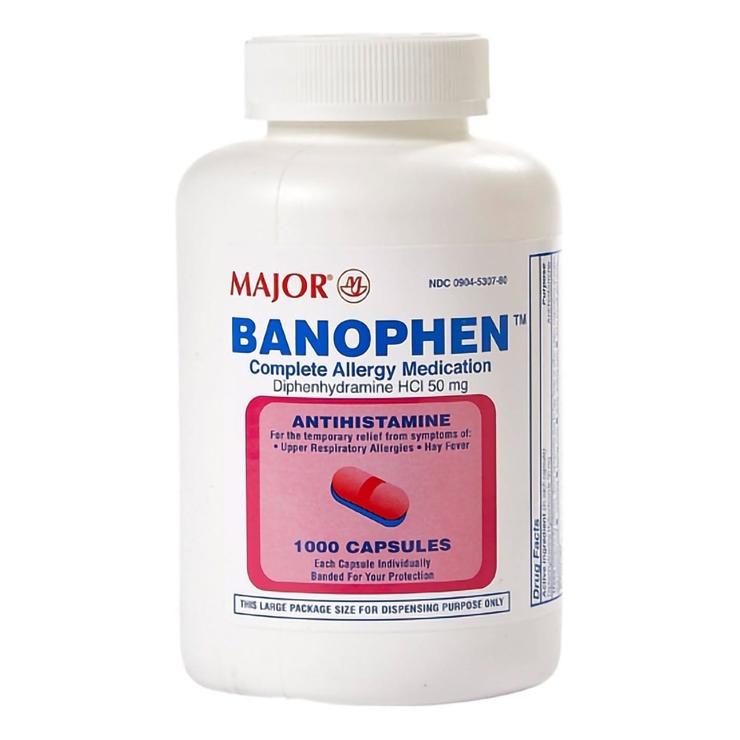 Diphenhydramine Hcl, Cap 50Mg (1000/Bt), 1000 ct