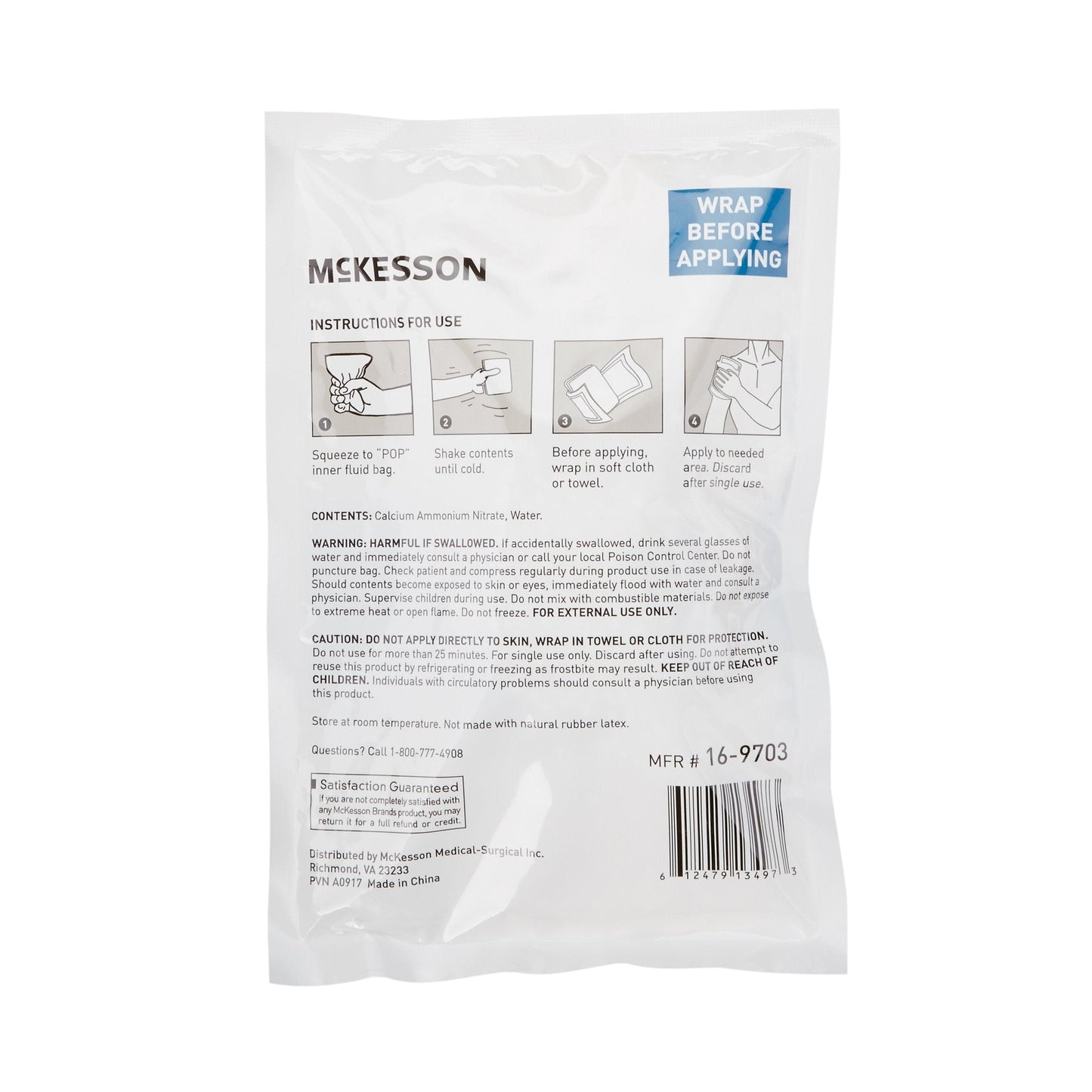 McKesson Instant Cold Pack, Disposable, Multiple Sizes