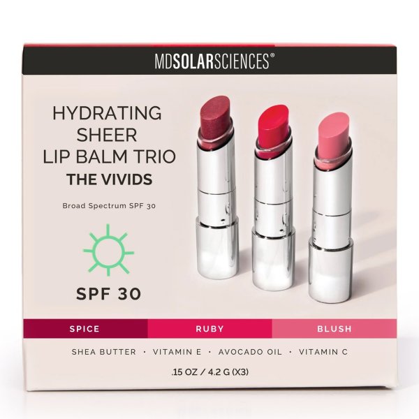 MDSolarSciences Hydrating Sheer SPF 30 Lip Balm Neutrals + Vibes Bundle
