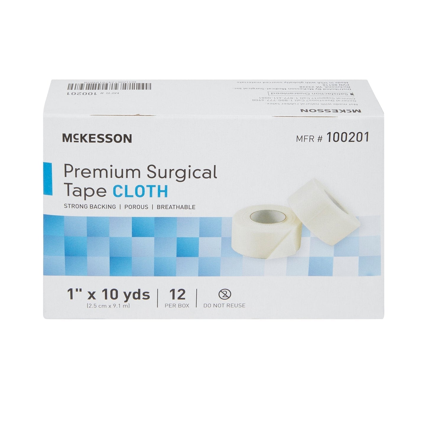 McKesson Silk-Like Cloth Medical Tape, 1 " x 10 Yard, White
