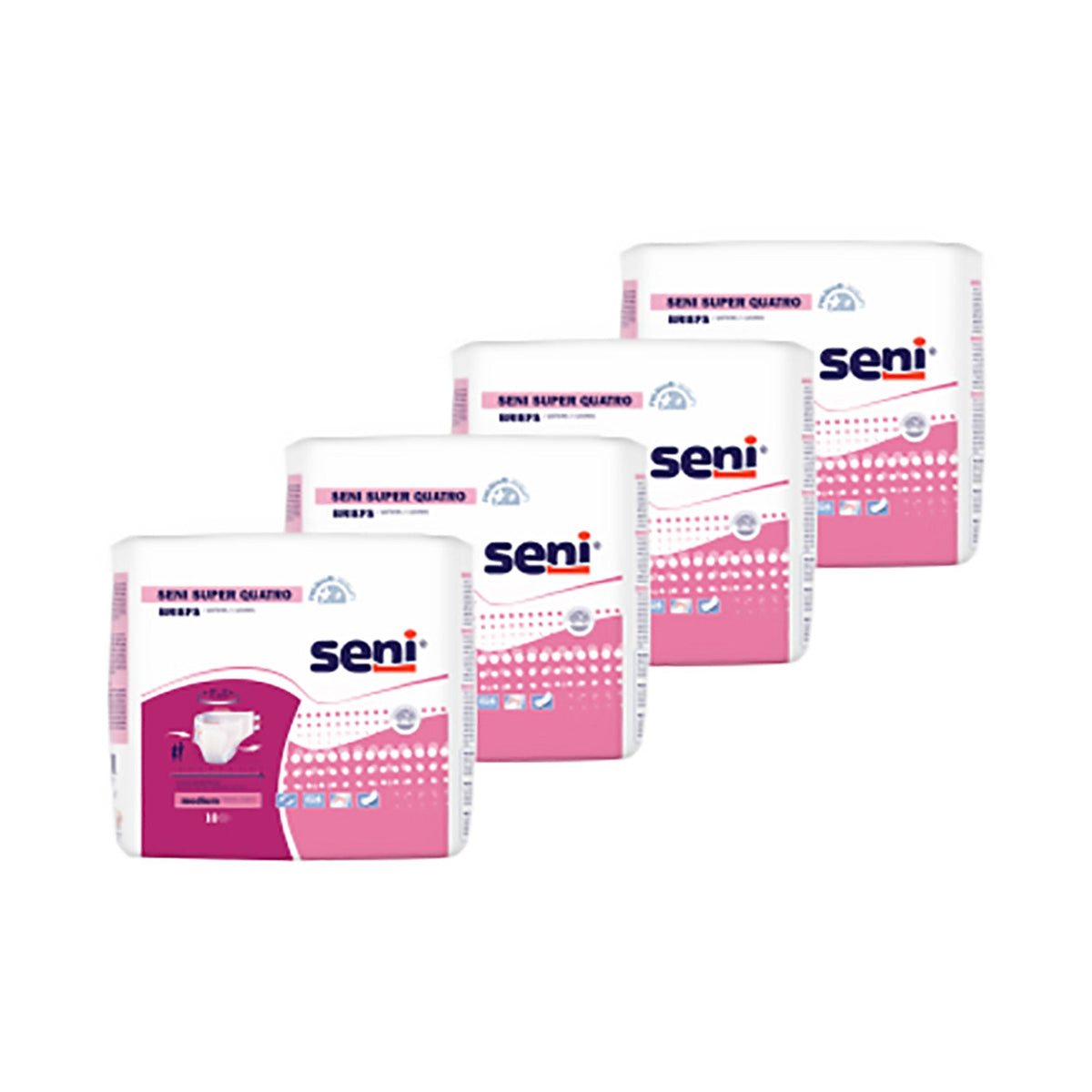 Seni Super Quatro Adult Incontinence Diapers with Tabs, Severe Absorbency