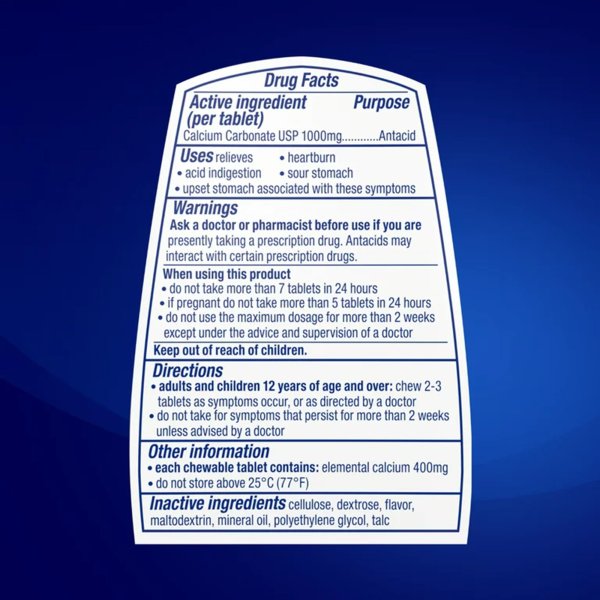 Tums® Ultra Strength Antacid Chewable Tablets