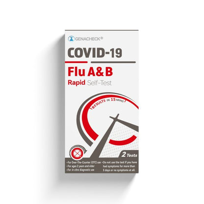 GenaCheck COVID-19/Flu A & B Rapid Self-Test, 2 Tests