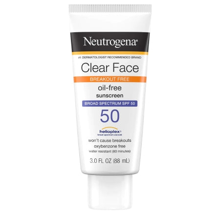 Neutrogena Clear Face Oil Free SPF 50 Sunscreen, 3 oz.