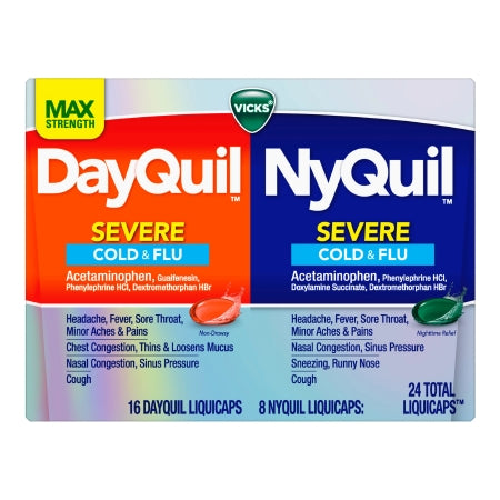 Vicks DayQuil/NyQuil Severe Cold & Flu LiquiCaps, 24 ct.