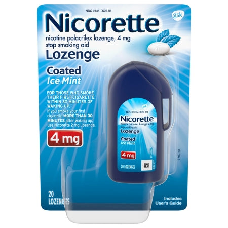 Nicorette Nicotine Polacrilex Gum 4 mg White Ice Mint, 20 ct.