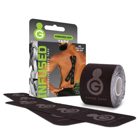 Green Drop Sports Tape, Infused Kinesiology Precut Tape, 20 ct.