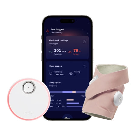 Owlet Dream Sock FDA-Cleared Smart Baby Monitor, Dusty Rose