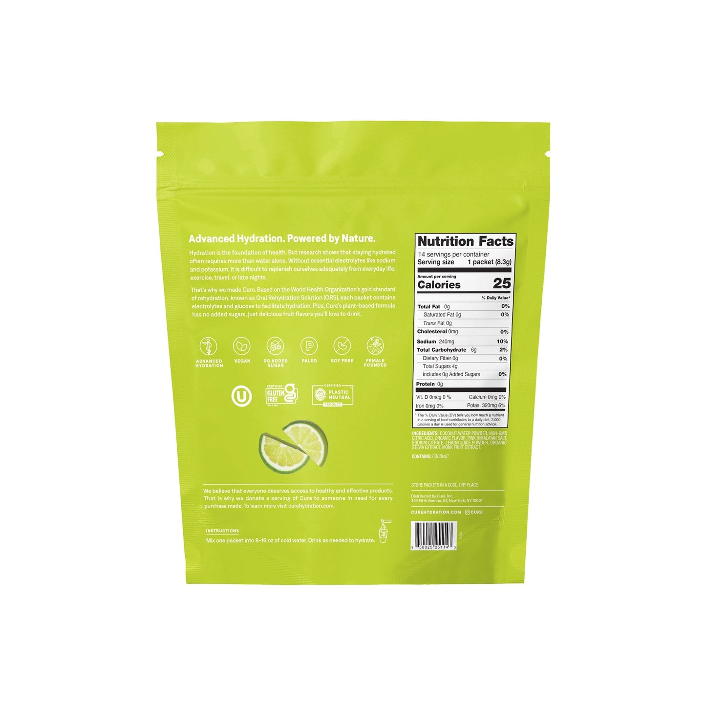 Cure Hydrating Electrolyte Powder Mix Packets