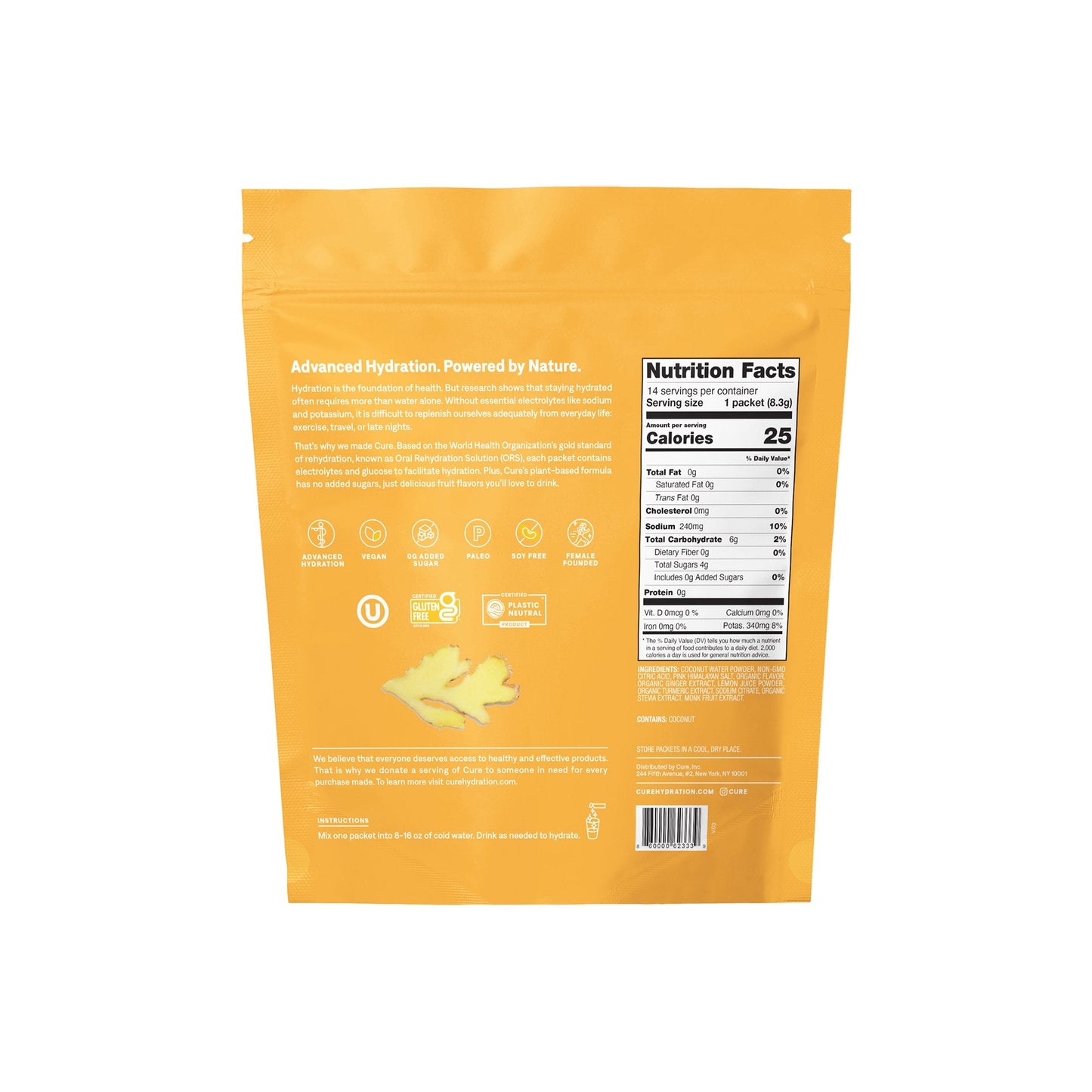 Cure Hydrating Electrolyte Powder Mix Packets