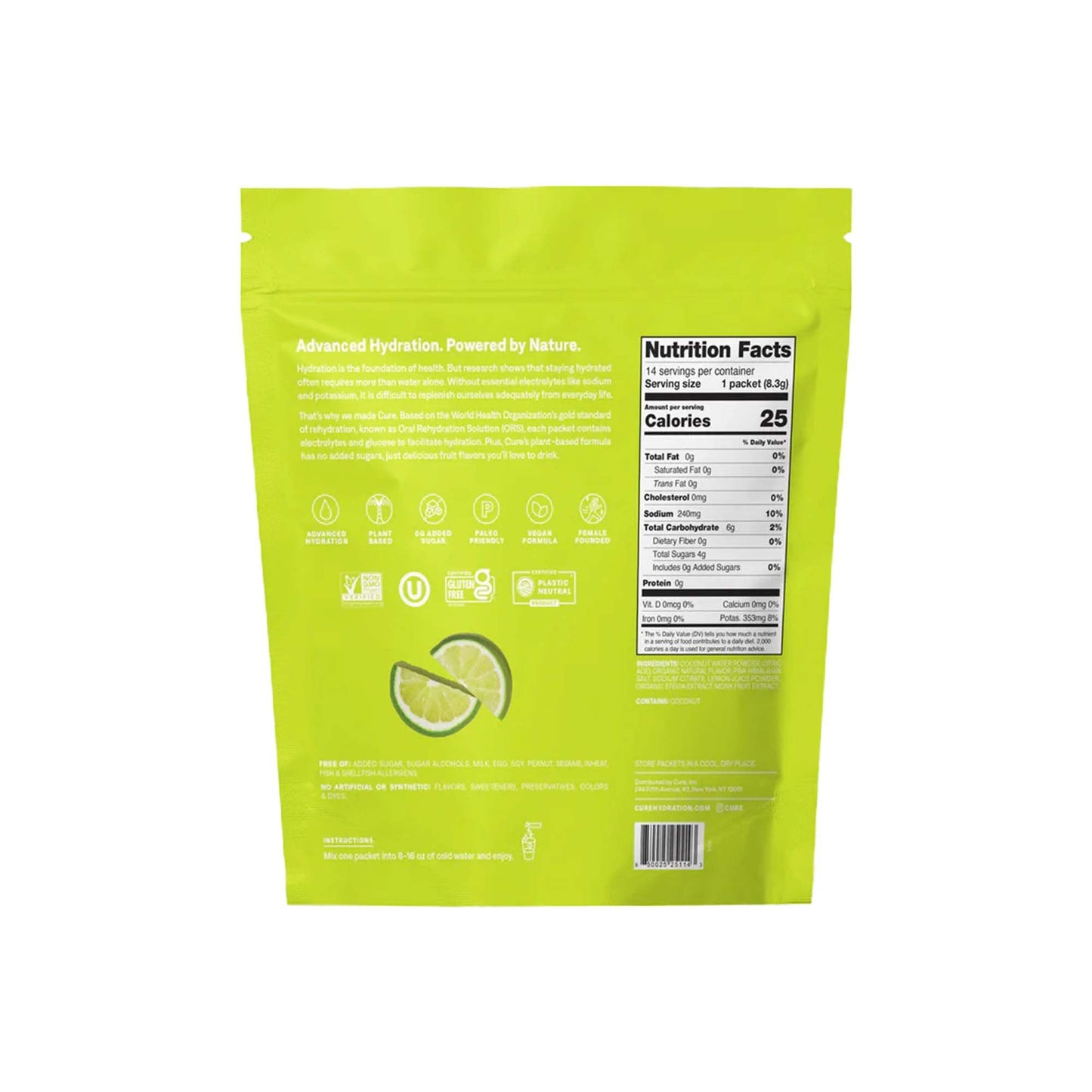 Cure Hydrating Electrolyte Powder Mix Packets