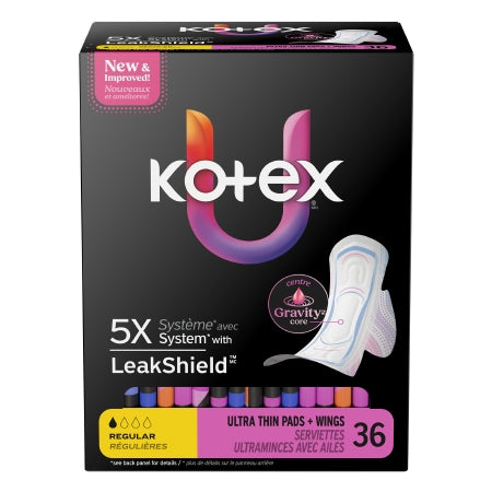Feminine Pad U by Kotex® Ultra Thin with Wings Regular Absorbency (PK)