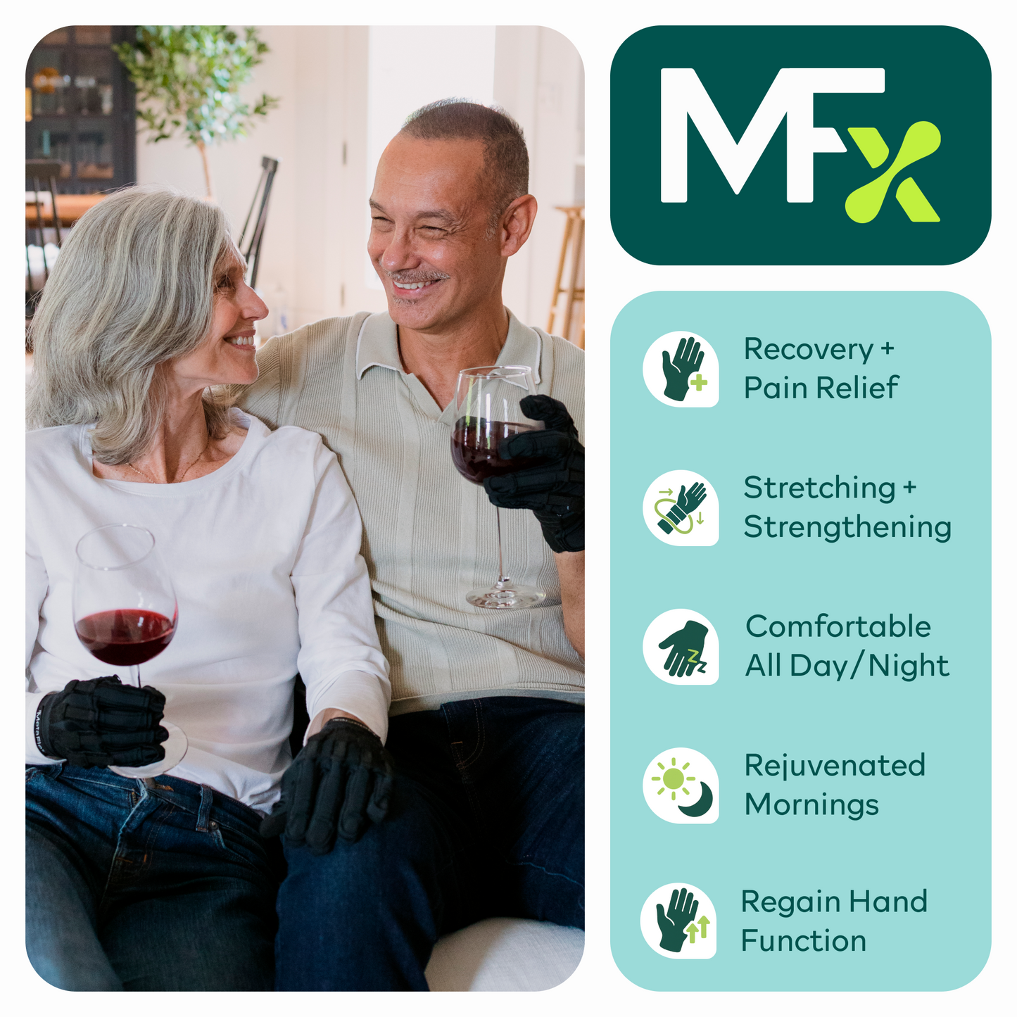 MetaFlex® Original Compression Gloves with Adjustable Bands, Pair