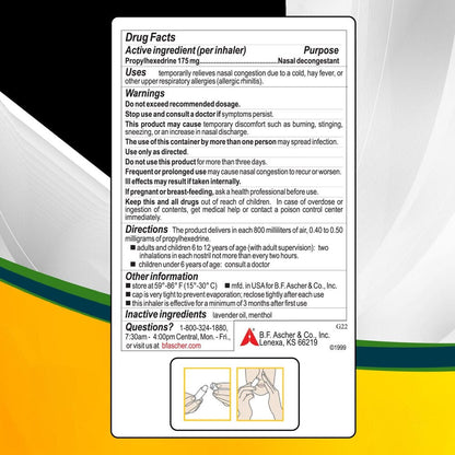 Benzedrex® Nasal Decongestant Inhaler