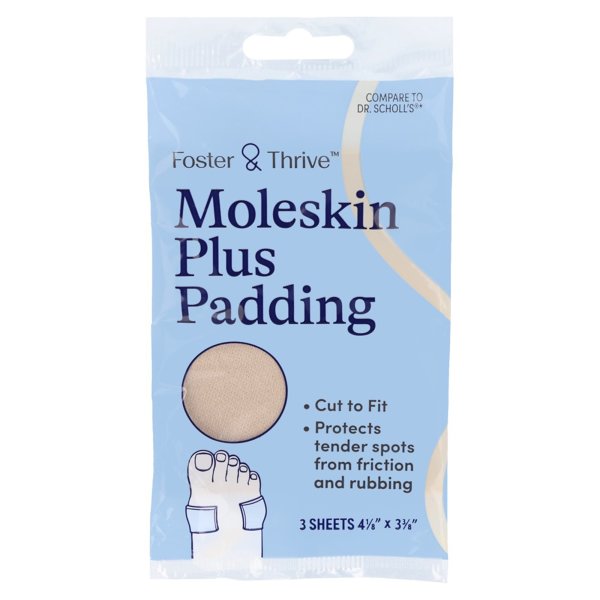 Foster & Thrive Moleskin Plus Padding, 3 ct.