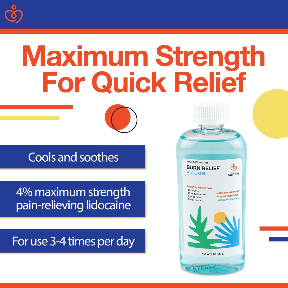Sensiv Aloe Burn Relief Gel Max Strength