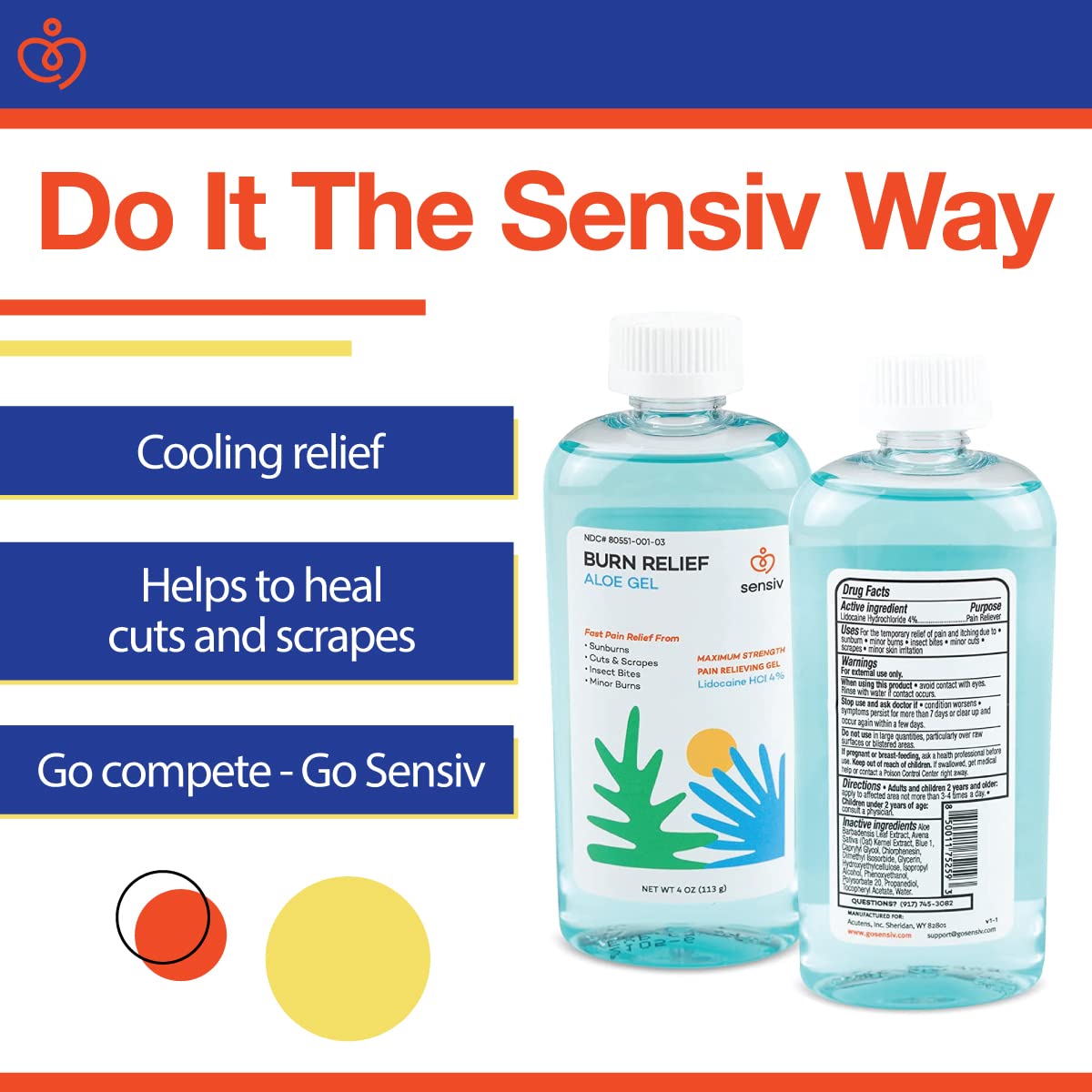 Sensiv Aloe Burn Relief Gel Max Strength