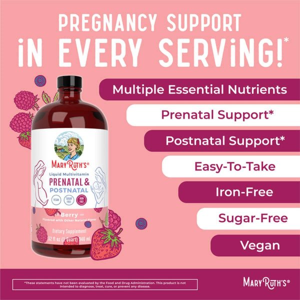 Mary Ruth's® Prenatal & Postnatal Liquid Multivitamin, Berry, 32 oz.