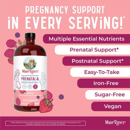 Mary Ruth's® Prenatal & Postnatal Liquid Multivitamin, Berry, 32 oz.