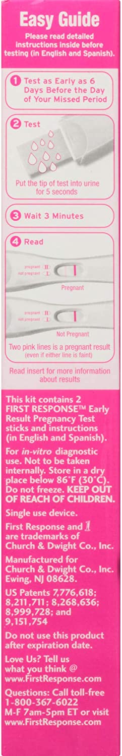 First Response™ hCG Pregnancy Home Device Rapid Test Kit, 2 ct