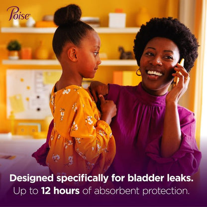 Poise Bladder Control Pads for Women, Heavy Absorbency, Regular Length