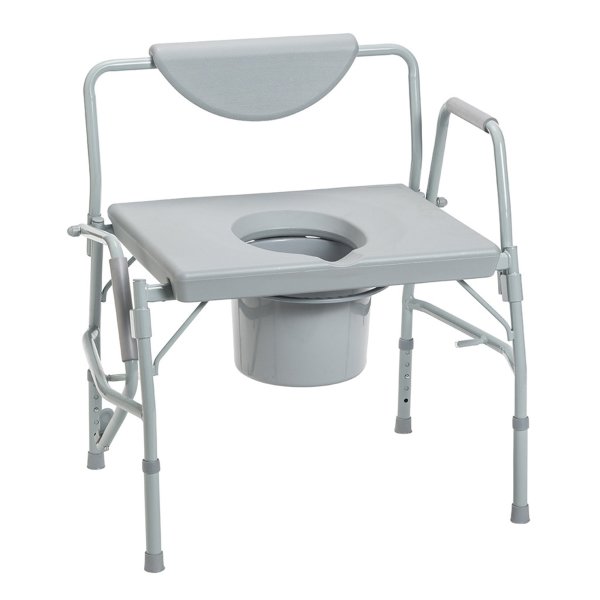 Drive Medical Bariatric Drop-Arm Commode Chair (1000 lbs Capacity)