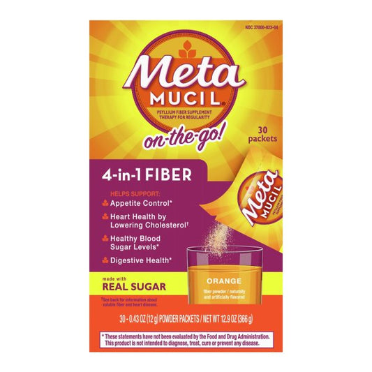Metamucil® 4-in-1 Fiber Supplement On-the-Go! Orange, 30 ct.
