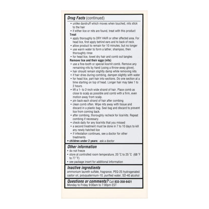 Foster & Thrive Maximum Strength Lice Killing Shampoo, 4 oz.