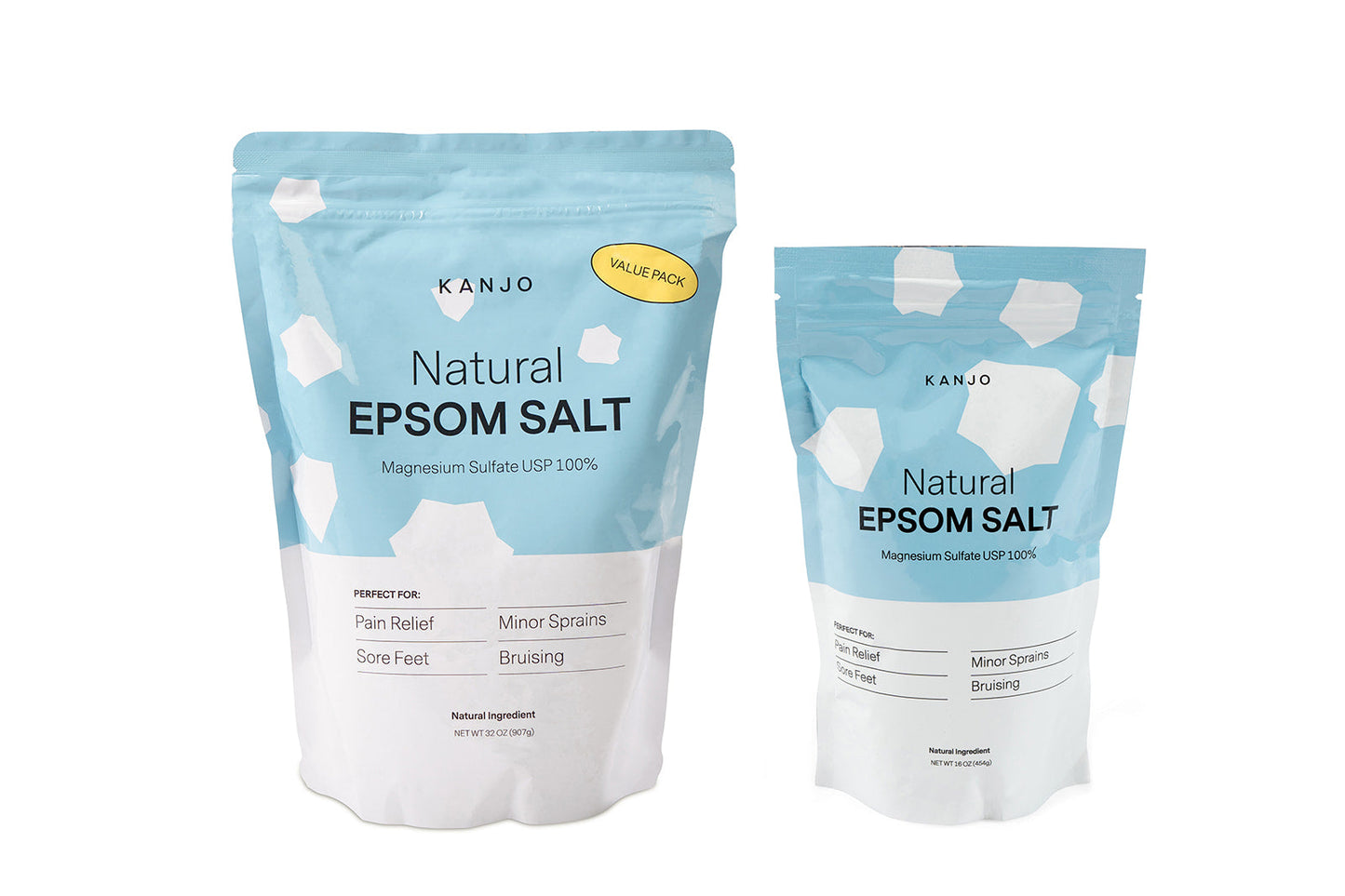 Kanjo Natural Epsom Salt Value Pack, 2 lbs.