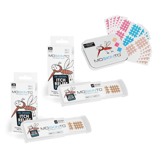 Moskinto Itch-Relief Patch Bundle + Travel Tin, 66 Total Patches