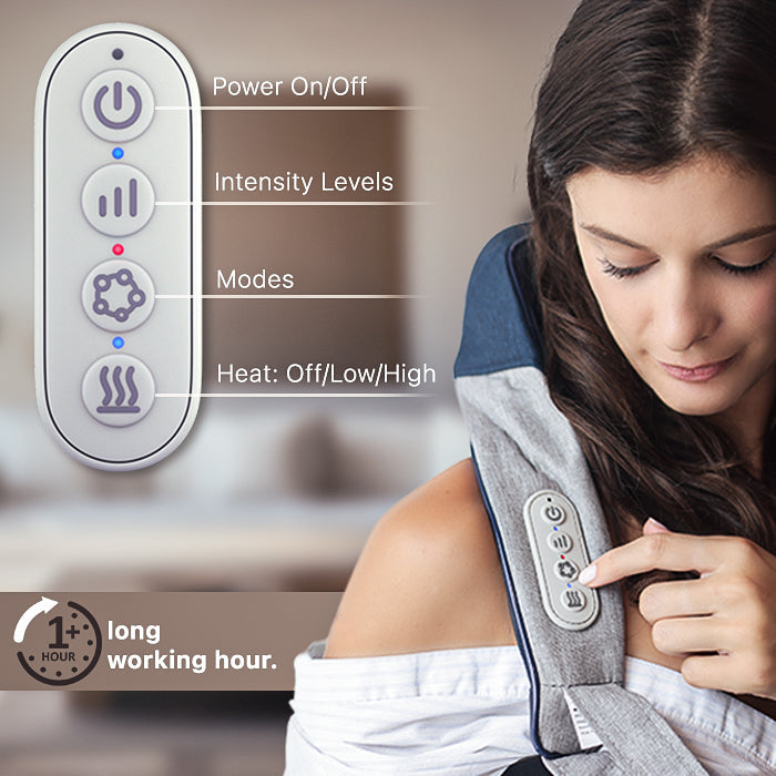 Miko Shiatsu Heated Neck and Back Massager, Hands Free, App Controlled