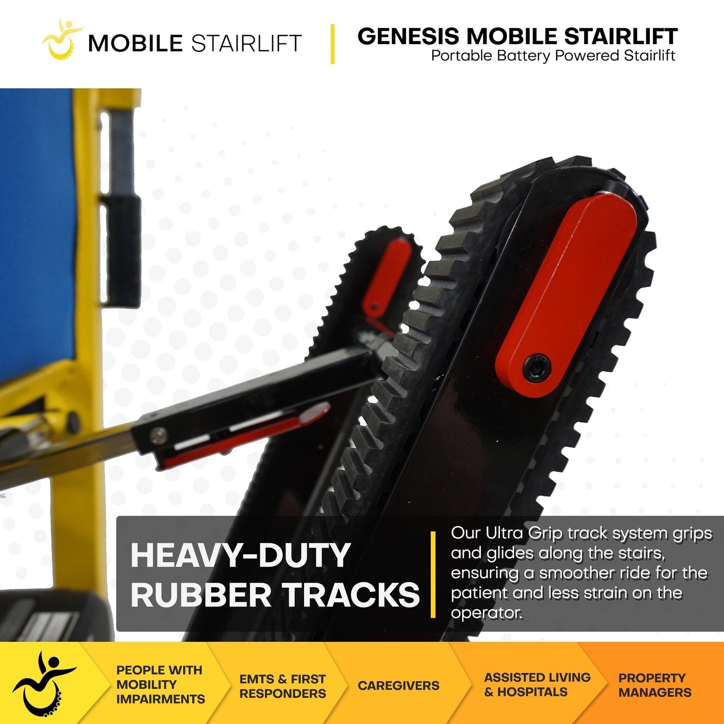 Genesis Battery Powered Mobile Stairlift – Portable Stairlift Alternative with 400 lb Capacity