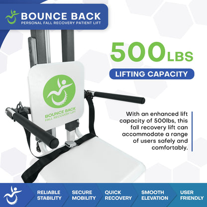BounceBack Seated Fall Recovery Lift 500 lb Capacity with Dual Power Operation