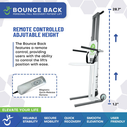 BounceBack Seated Fall Recovery Lift 500 lb Capacity with Dual Power Operation