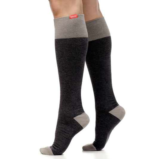 VIM & VIGR Heathered Collection Navy Cotton Compression Socks, 30-40 mmHg