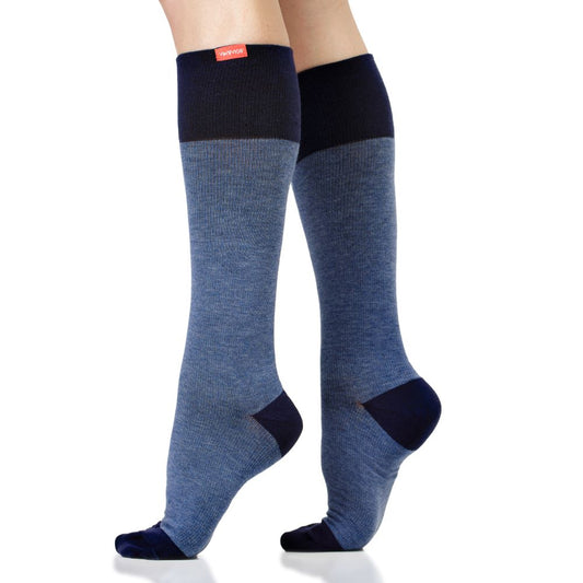 FSA Eligible 30-40 mmHg: Heathered Collection Navy (Cotton Compression Socks)