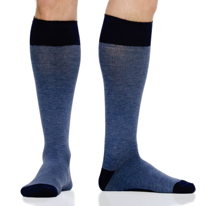 FSA Eligible 30-40 mmHg: Heathered Collection Navy (Cotton Compression Socks)