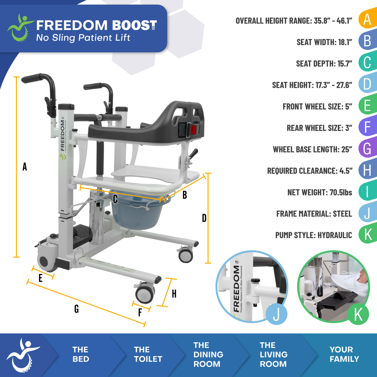 Freedom BOOST Sling Free Seated Patient Lift